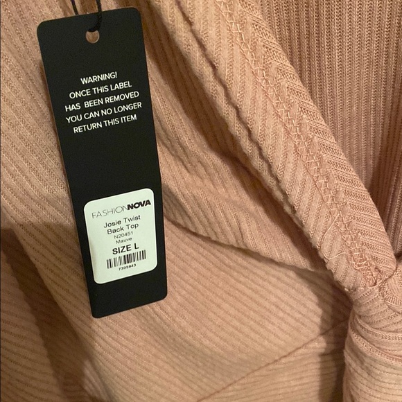 Pink Ribbed Long Sleeve Top - Picture 4 of 4